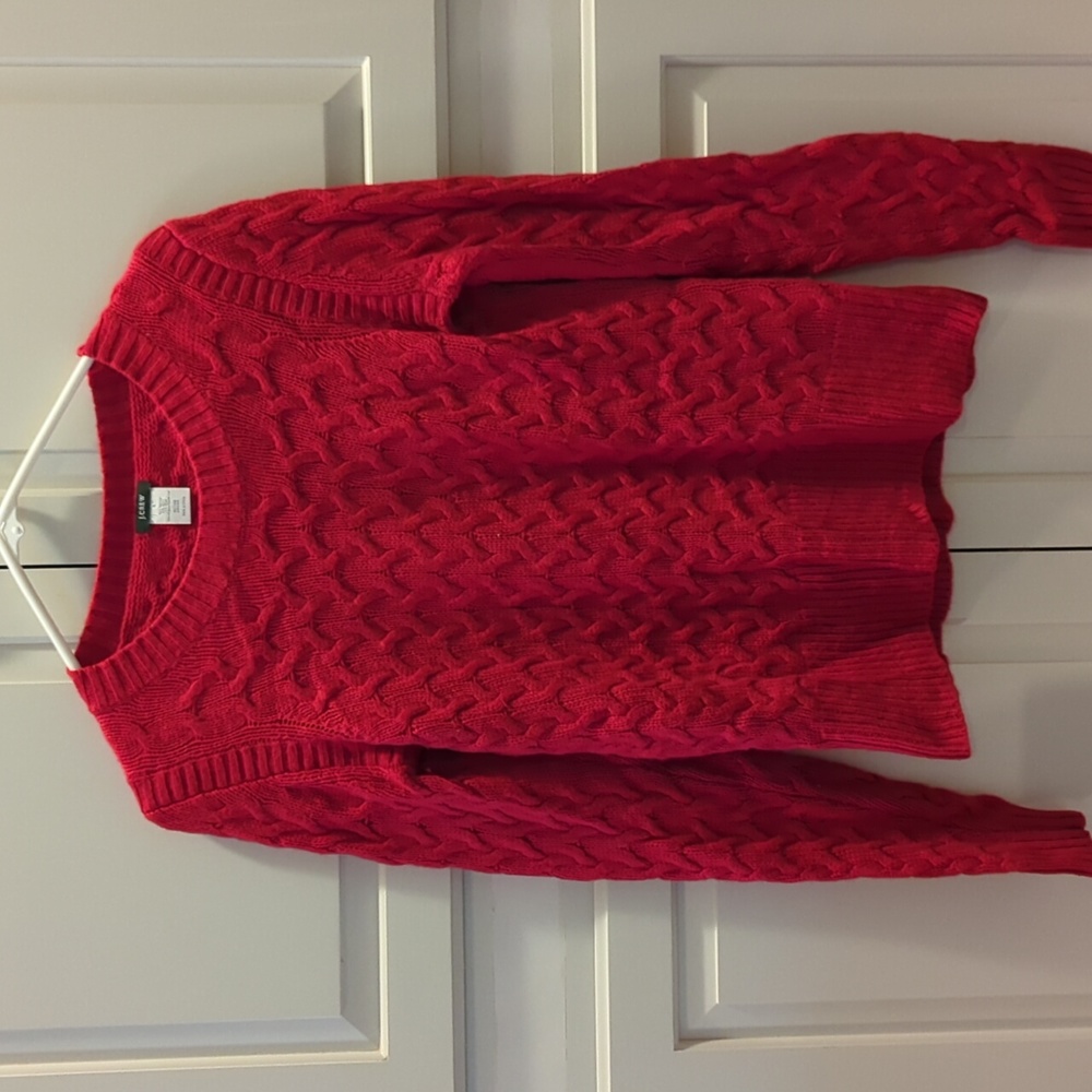 JCrew Red Wool Crewneck Sweater